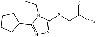 2-[(5-cyclopentyl-4-ethyl-1,2,4-triazol-3-yl)sulfanyl]acetamide Struktur