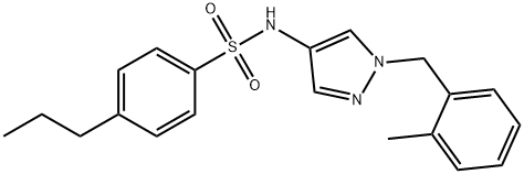 N-[1-[(2-methylphenyl)methyl]pyrazol-4-yl]-4-propylbenzenesulfonamide Struktur