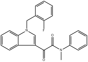 2-[1-[(2-fluorophenyl)methyl]indol-3-yl]-N-methyl-2-oxo-N-phenylacetamide Struktur