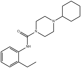 4-cyclohexyl-N-(2-ethylphenyl)piperazine-1-carboxamide Struktur