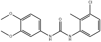 1-(3-chloro-2-methylphenyl)-3-(3,4-dimethoxyphenyl)urea Struktur