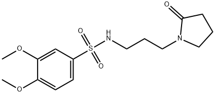 3,4-dimethoxy-N-[3-(2-oxopyrrolidin-1-yl)propyl]benzenesulfonamide Struktur