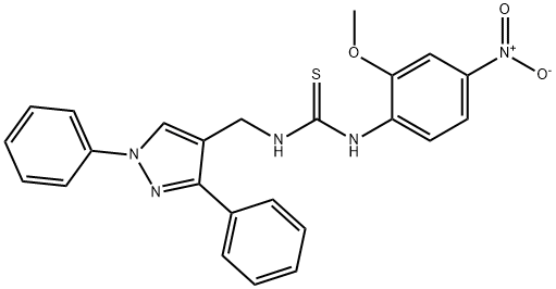 1-[(1,3-diphenylpyrazol-4-yl)methyl]-3-(2-methoxy-4-nitrophenyl)thiourea Struktur