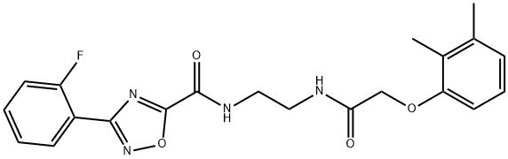 N-[2-[[2-(2,3-dimethylphenoxy)acetyl]amino]ethyl]-3-(2-fluorophenyl)-1,2,4-oxadiazole-5-carboxamide Struktur