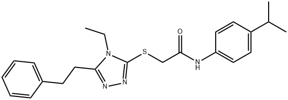 2-[[4-ethyl-5-(2-phenylethyl)-1,2,4-triazol-3-yl]sulfanyl]-N-(4-propan-2-ylphenyl)acetamide Struktur