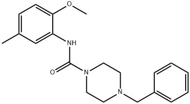 4-benzyl-N-(2-methoxy-5-methylphenyl)piperazine-1-carboxamide Struktur