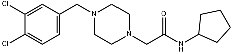 N-cyclopentyl-2-[4-[(3,4-dichlorophenyl)methyl]piperazin-1-yl]acetamide Struktur