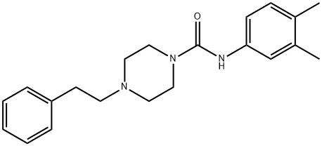 N-(3,4-dimethylphenyl)-4-(2-phenylethyl)piperazine-1-carboxamide Struktur