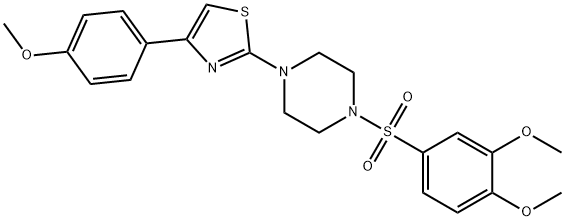 2-[4-(3,4-dimethoxyphenyl)sulfonylpiperazin-1-yl]-4-(4-methoxyphenyl)-1,3-thiazole Struktur