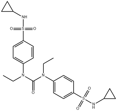 1,3-bis[4-(cyclopropylsulfamoyl)phenyl]-1,3-diethylurea Struktur