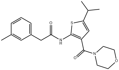 2-(3-methylphenyl)-N-[3-(morpholine-4-carbonyl)-5-propan-2-ylthiophen-2-yl]acetamide Struktur