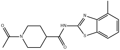 1-acetyl-N-(4-methyl-1,3-benzothiazol-2-yl)piperidine-4-carboxamide Struktur