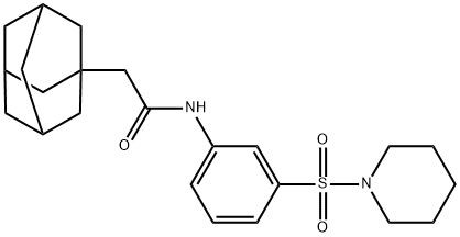 2-(1-adamantyl)-N-(3-piperidin-1-ylsulfonylphenyl)acetamide Struktur