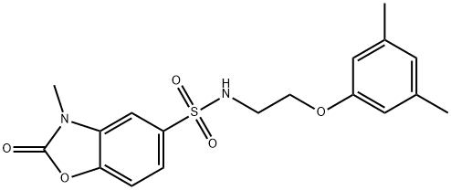 N-[2-(3,5-dimethylphenoxy)ethyl]-3-methyl-2-oxo-1,3-benzoxazole-5-sulfonamide Struktur