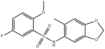 5-fluoro-2-methoxy-N-(6-methyl-1,3-benzodioxol-5-yl)benzenesulfonamide Struktur