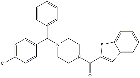 1-benzothiophen-2-yl-[4-[(4-chlorophenyl)-phenylmethyl]piperazin-1-yl]methanone Struktur