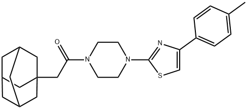 2-(1-adamantyl)-1-[4-[4-(4-methylphenyl)-1,3-thiazol-2-yl]piperazin-1-yl]ethanone Struktur