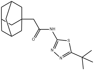 2-(1-adamantyl)-N-(5-tert-butyl-1,3,4-thiadiazol-2-yl)acetamide Struktur