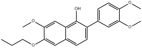 2-(3,4-dimethoxyphenyl)-7-methoxy-6-propoxynaphthalen-1-ol Struktur