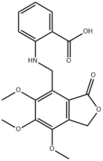 2-[(5,6,7-trimethoxy-3-oxo-1H-2-benzofuran-4-yl)methylamino]benzoic acid Struktur