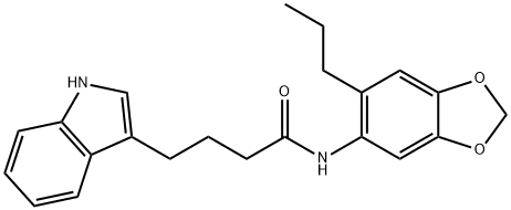 4-(1H-indol-3-yl)-N-(6-propyl-1,3-benzodioxol-5-yl)butanamide Struktur