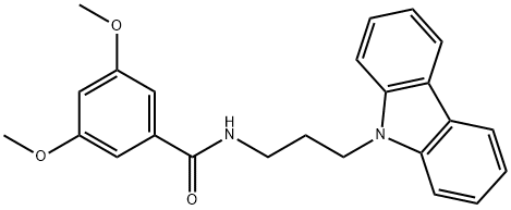 N-(3-carbazol-9-ylpropyl)-3,5-dimethoxybenzamide Struktur