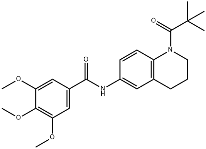 N-[1-(2,2-dimethylpropanoyl)-3,4-dihydro-2H-quinolin-6-yl]-3,4,5-trimethoxybenzamide Struktur