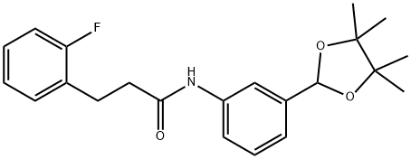 3-(2-fluorophenyl)-N-[3-(4,4,5,5-tetramethyl-1,3-dioxolan-2-yl)phenyl]propanamide Struktur