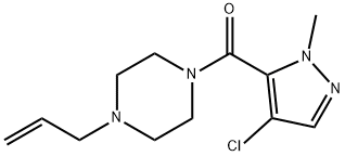 (4-chloro-2-methylpyrazol-3-yl)-(4-prop-2-enylpiperazin-1-yl)methanone Struktur