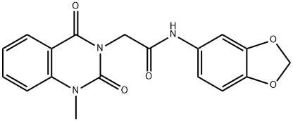 N-(1,3-benzodioxol-5-yl)-2-(1-methyl-2,4-dioxoquinazolin-3-yl)acetamide Struktur