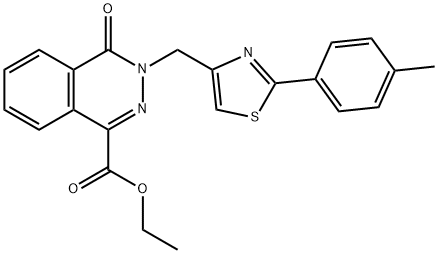 ethyl 3-[[2-(4-methylphenyl)-1,3-thiazol-4-yl]methyl]-4-oxophthalazine-1-carboxylate Struktur