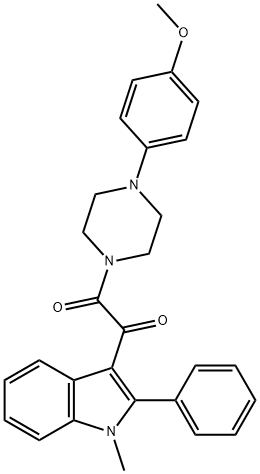 1-[4-(4-methoxyphenyl)piperazin-1-yl]-2-(1-methyl-2-phenylindol-3-yl)ethane-1,2-dione Struktur