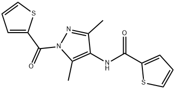 N-[3,5-dimethyl-1-(thiophene-2-carbonyl)pyrazol-4-yl]thiophene-2-carboxamide Struktur