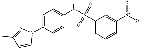 N-[4-(3-methylpyrazol-1-yl)phenyl]-3-nitrobenzenesulfonamide Struktur