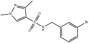 N-[(3-bromophenyl)methyl]-1,3-dimethylpyrazole-4-sulfonamide Struktur