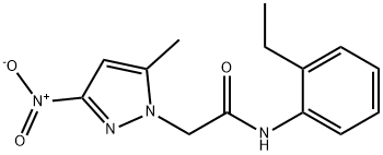 N-(2-ethylphenyl)-2-(5-methyl-3-nitropyrazol-1-yl)acetamide Struktur