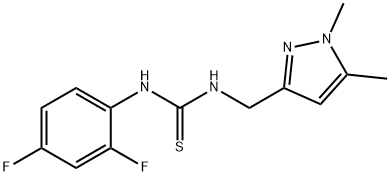 1-(2,4-difluorophenyl)-3-[(1,5-dimethylpyrazol-3-yl)methyl]thiourea Struktur