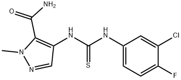 4-[(3-chloro-4-fluorophenyl)carbamothioylamino]-2-methylpyrazole-3-carboxamide Struktur