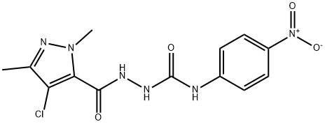 1-[(4-chloro-2,5-dimethylpyrazole-3-carbonyl)amino]-3-(4-nitrophenyl)urea Struktur