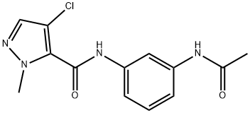 N-(3-acetamidophenyl)-4-chloro-2-methylpyrazole-3-carboxamide Struktur