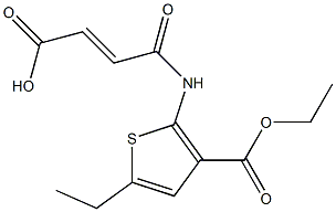 (E)-4-[(3-ethoxycarbonyl-5-ethylthiophen-2-yl)amino]-4-oxobut-2-enoic acid Struktur