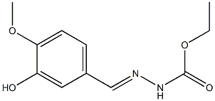 ethyl N-[(E)-(3-hydroxy-4-methoxyphenyl)methylideneamino]carbamate Struktur