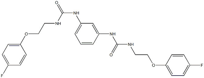 1-[2-(4-fluorophenoxy)ethyl]-3-[3-[2-(4-fluorophenoxy)ethylcarbamoylamino]phenyl]urea Struktur