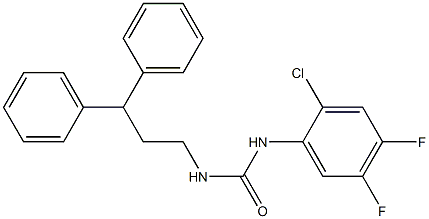 1-(2-chloro-4,5-difluorophenyl)-3-(3,3-diphenylpropyl)urea Struktur