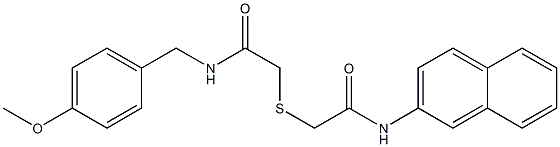 N-[(4-methoxyphenyl)methyl]-2-[2-(naphthalen-2-ylamino)-2-oxoethyl]sulfanylacetamide Struktur