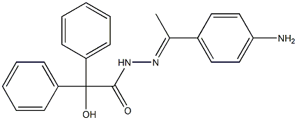 N-[(E)-1-(4-aminophenyl)ethylideneamino]-2-hydroxy-2,2-diphenylacetamide Struktur