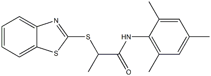 2-(1,3-benzothiazol-2-ylsulfanyl)-N-(2,4,6-trimethylphenyl)propanamide Struktur