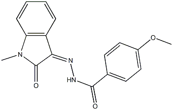 4-methoxy-N-[(Z)-(1-methyl-2-oxoindol-3-ylidene)amino]benzamide Struktur