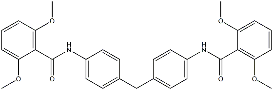 N-[4-[[4-[(2,6-dimethoxybenzoyl)amino]phenyl]methyl]phenyl]-2,6-dimethoxybenzamide Struktur