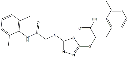 2-[[5-[2-(2,6-dimethylanilino)-2-oxoethyl]sulfanyl-1,3,4-thiadiazol-2-yl]sulfanyl]-N-(2,6-dimethylphenyl)acetamide Struktur